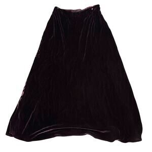 Vintage Moda Seta Sandra King Women's Skirt 12 Velvet Maxi Burgundy